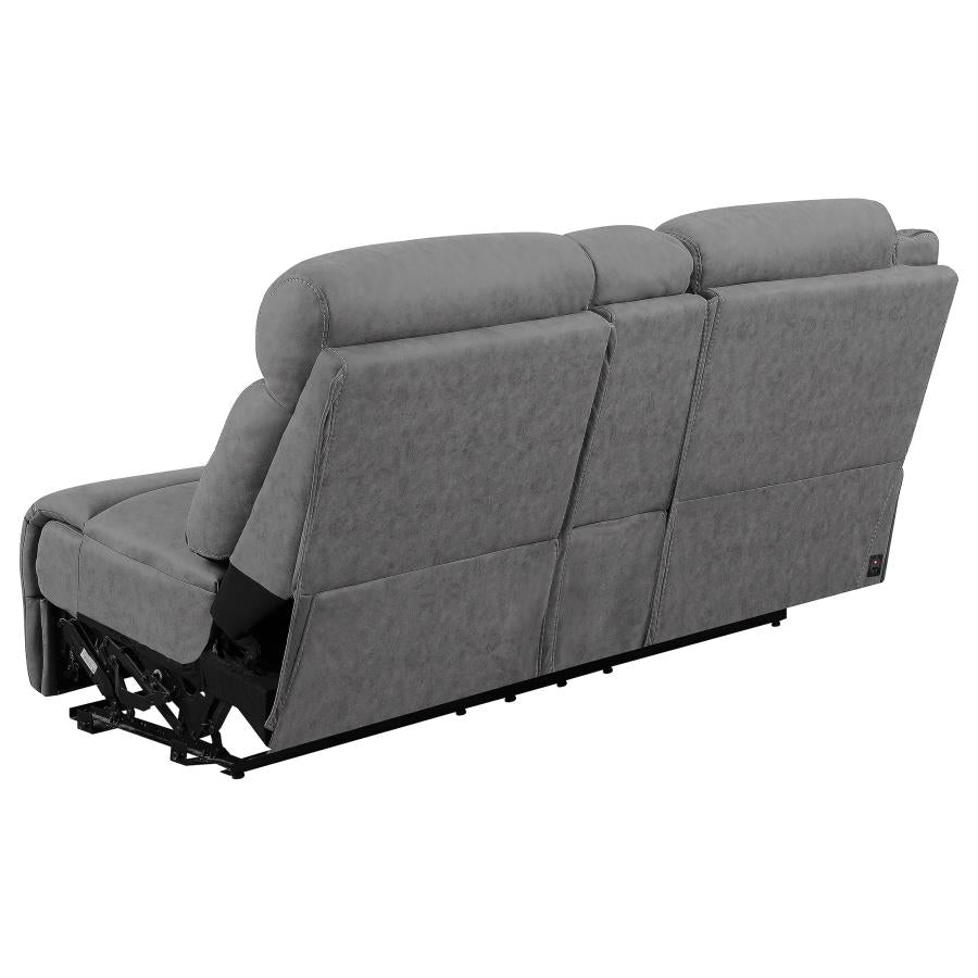 Higgins Grey Laf Power Loveseat