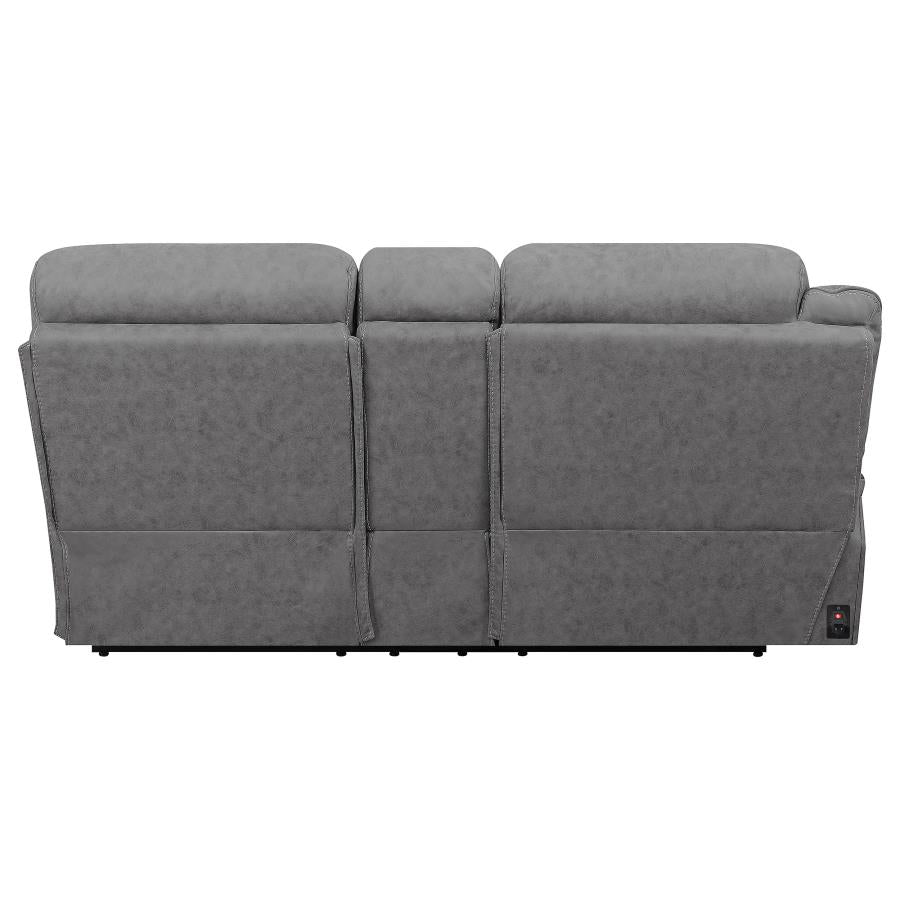 Higgins Grey Laf Power Loveseat