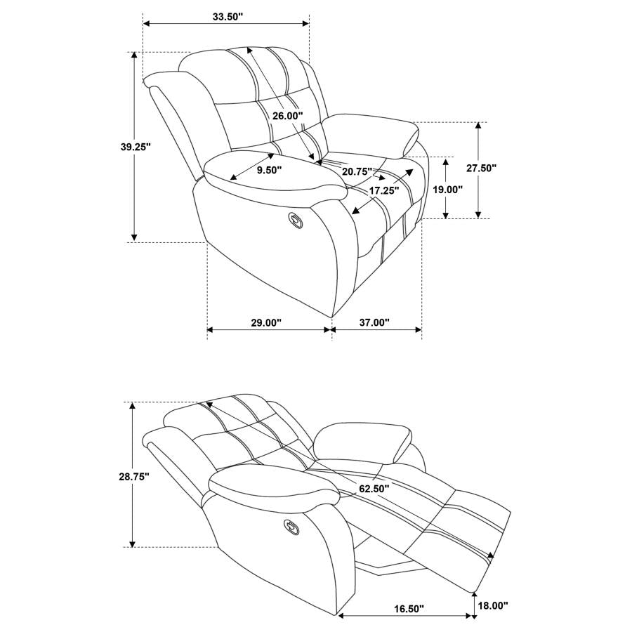 Rodman Brown Glider Recliner