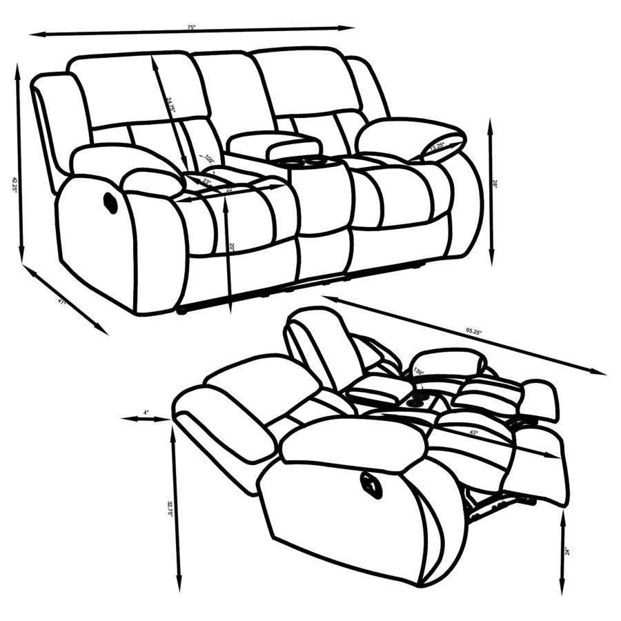 Weissman Grey 2 Pc Motion Sofa Set
