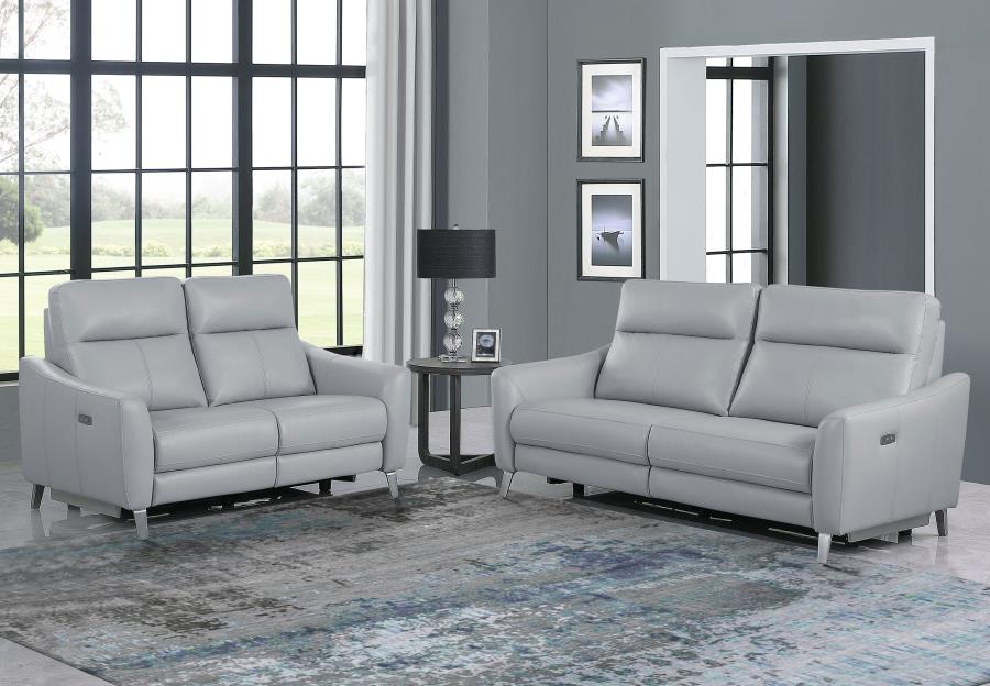Derek Grey 2 Pc Power Sofa Set