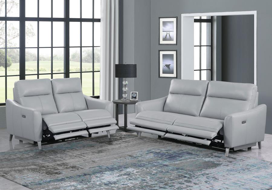 Derek Grey 2 Pc Power Sofa Set