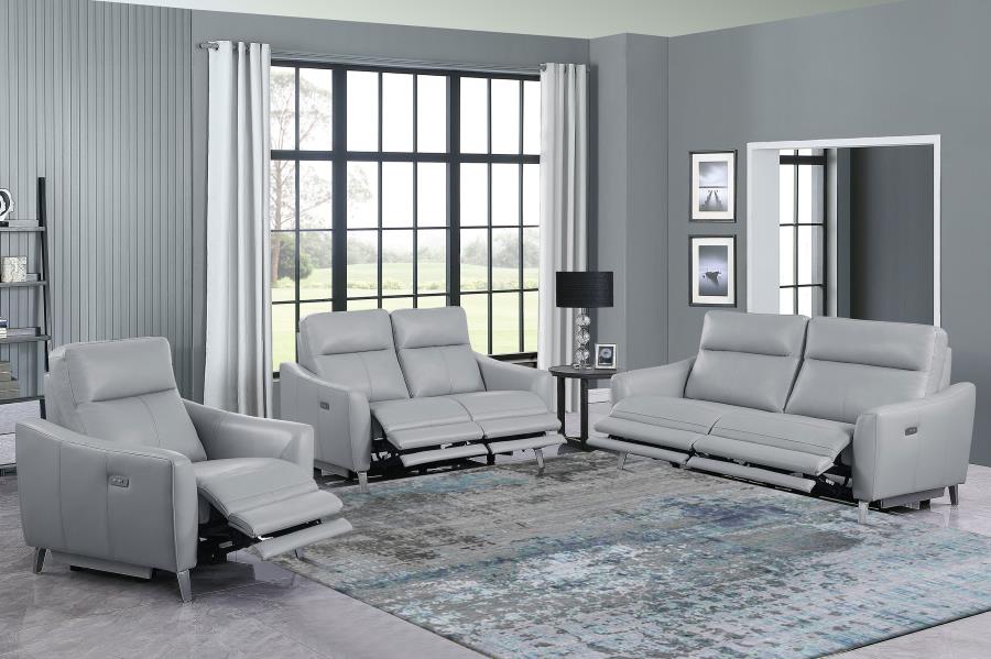 Derek Grey 3 Pc Power Sofa Set