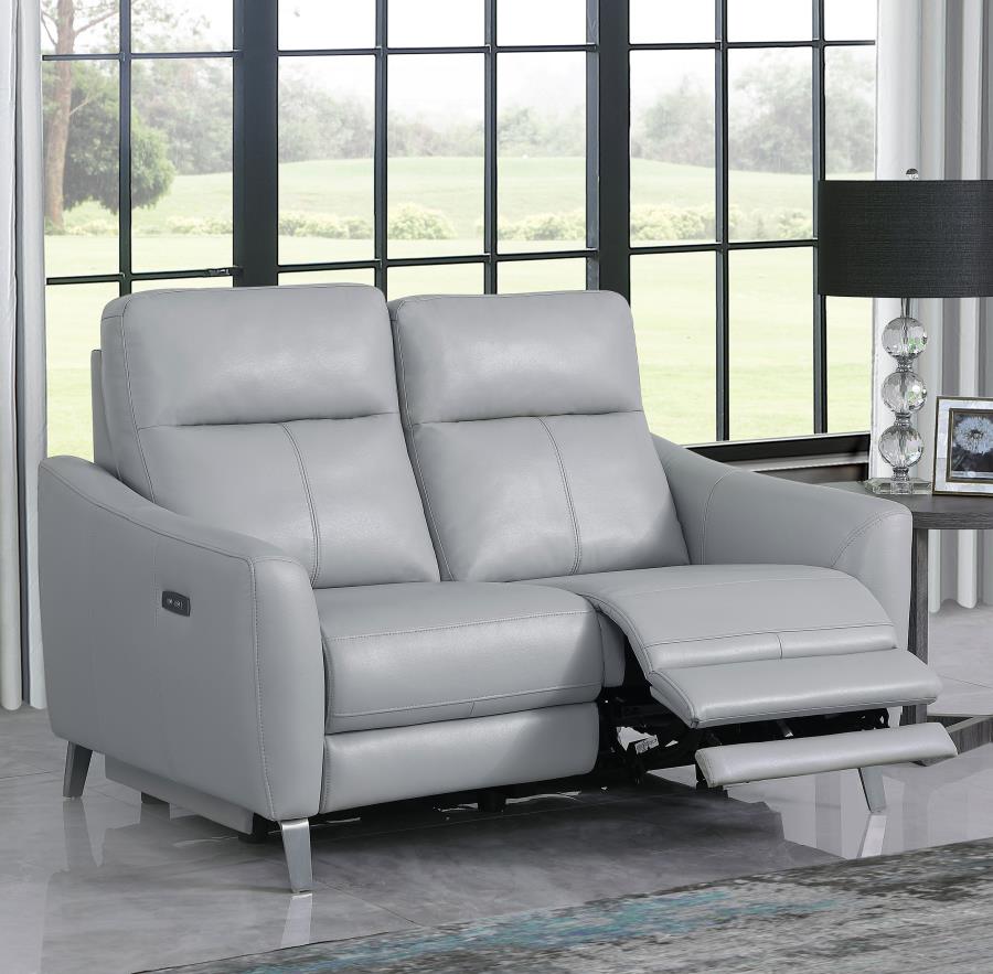 Derek Grey Power Loveseat