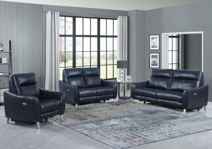 Derek Blue 3 Pc Power Sofa Set
