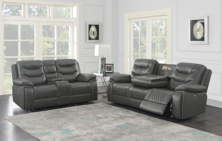 Flamenco Grey 2 Pc Power Sofa Set
