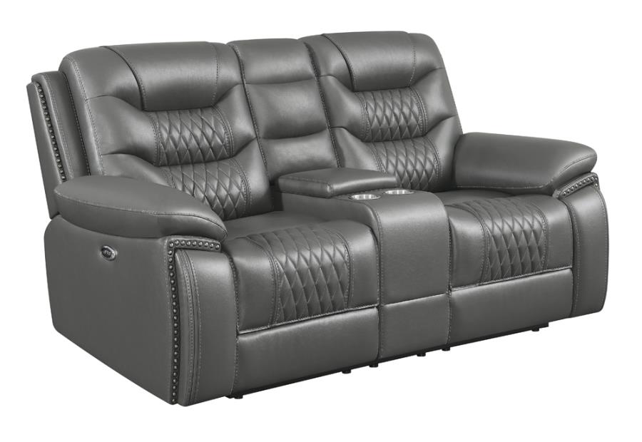 Flamenco Grey Power Loveseat