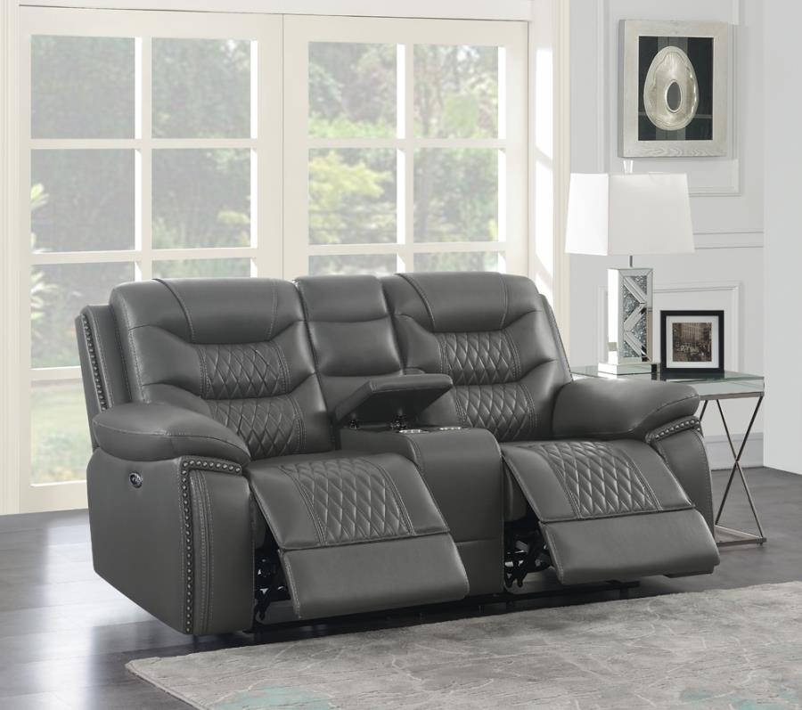 Flamenco Grey Power Loveseat
