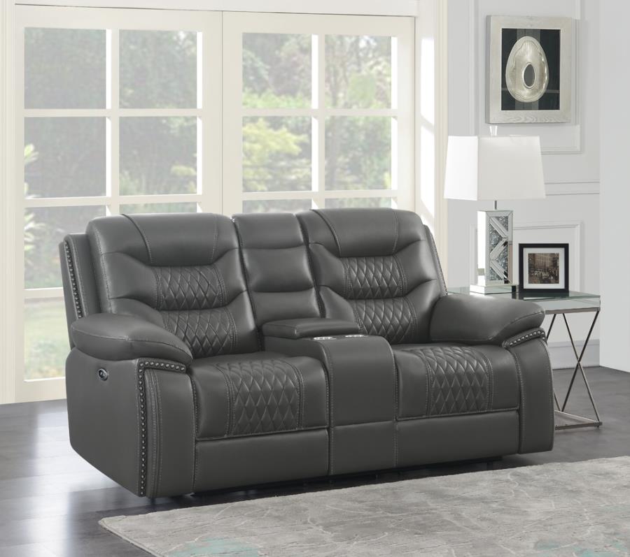 Flamenco Grey Power Loveseat
