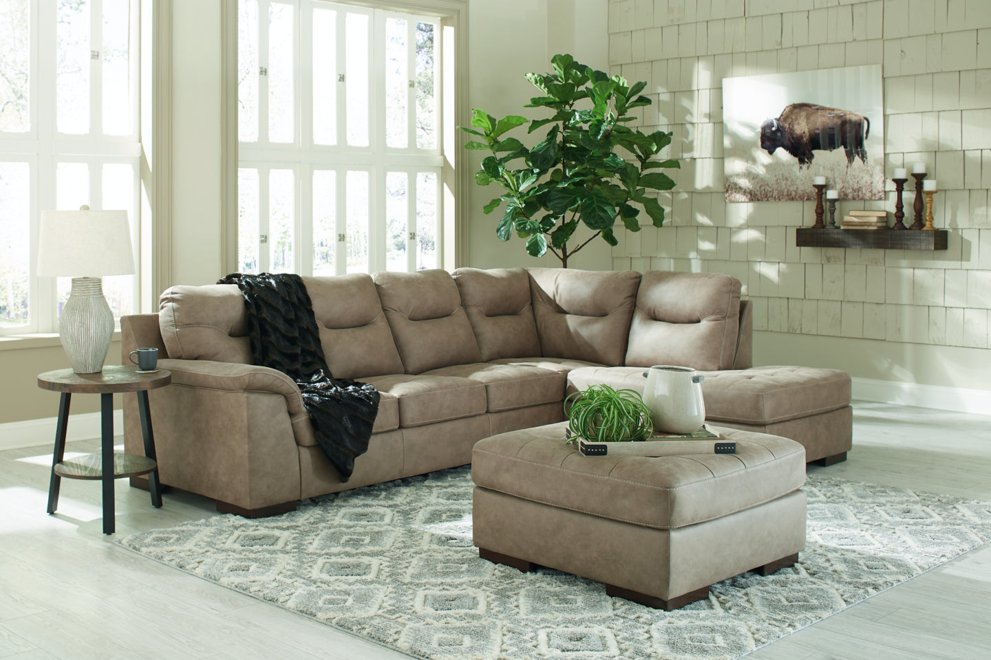 Maderla 2-Piece Sectional with Ottoman - PKG011003