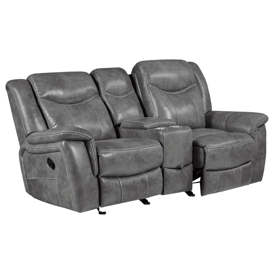 Conrad Grey Glider Loveseat W/ Power Outlet