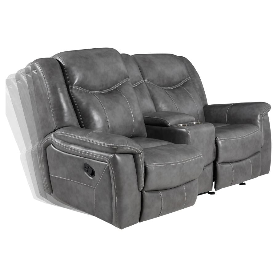 Conrad Grey Glider Loveseat W/ Power Outlet