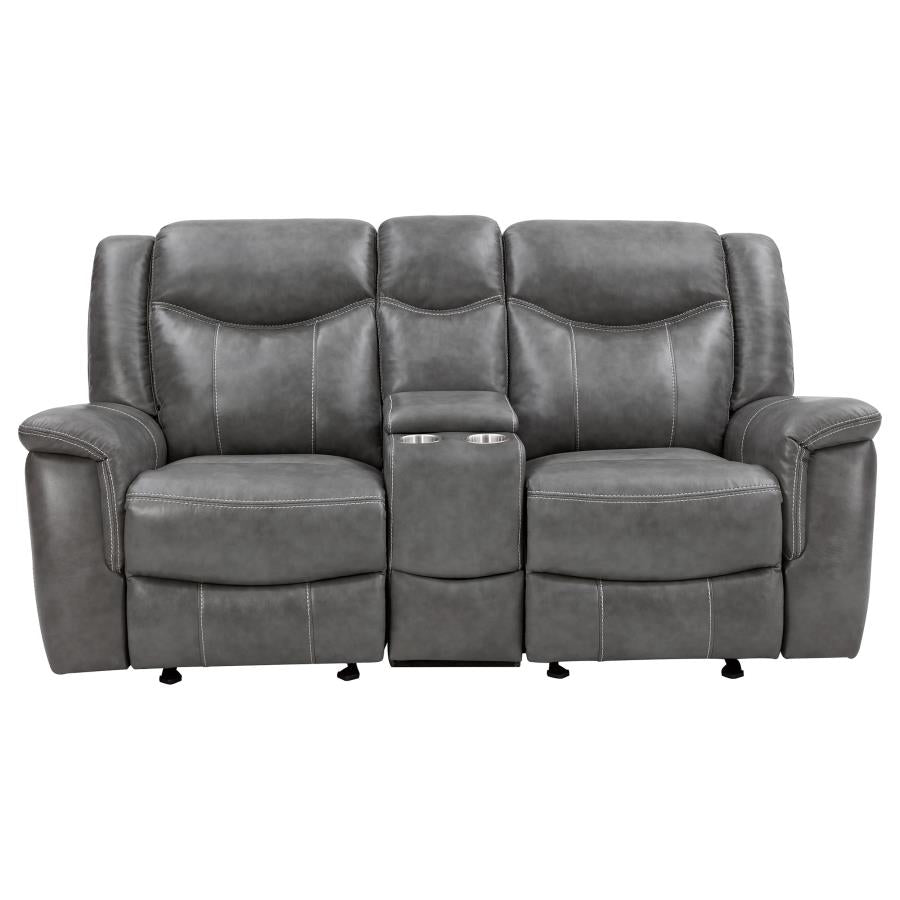 Conrad Grey Glider Loveseat W/ Power Outlet