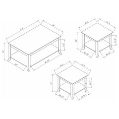 Brooks Brown 3 Pc Coffee Table Set