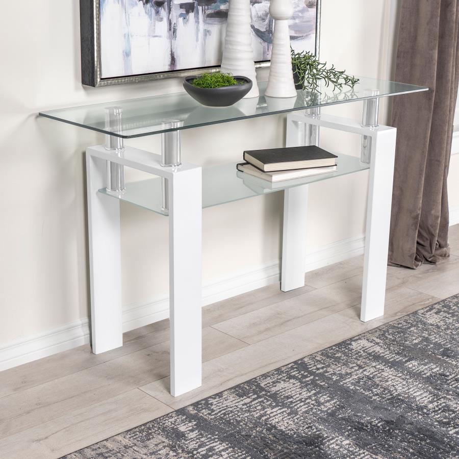 Dyer White Sofa Table