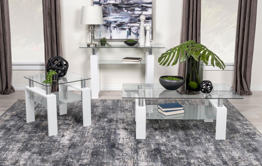 Dyer White Sofa Table