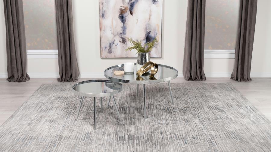 Kaelyn Silver 2 Pc Nesting Coffee Table