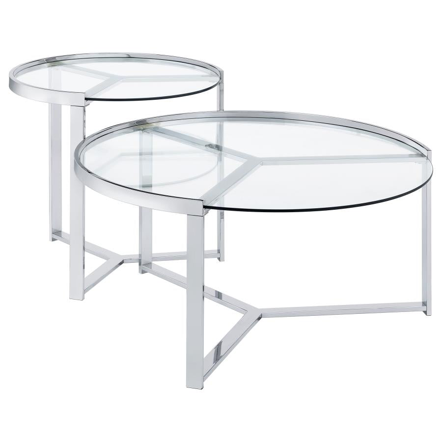 Delia Silver 2 Pc Nesting Coffee Table