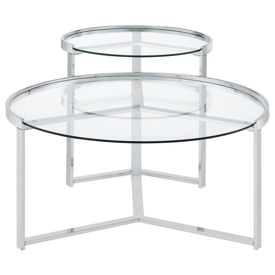 Delia Silver 2 Pc Nesting Coffee Table