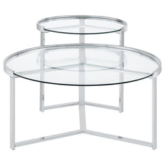 Delia Silver 2 Pc Nesting Coffee Table