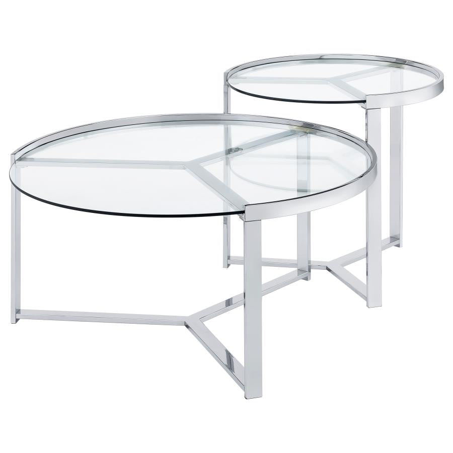 Delia Silver 2 Pc Nesting Coffee Table