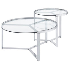 Delia Silver 2 Pc Nesting Coffee Table
