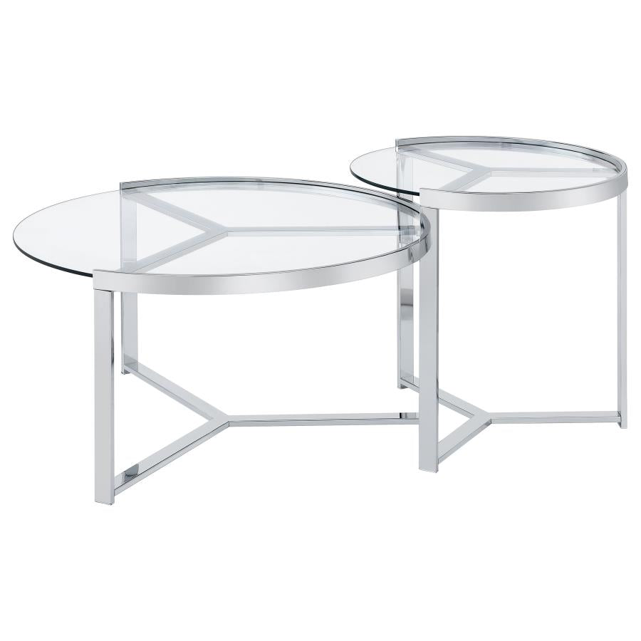 Delia Silver 2 Pc Nesting Coffee Table