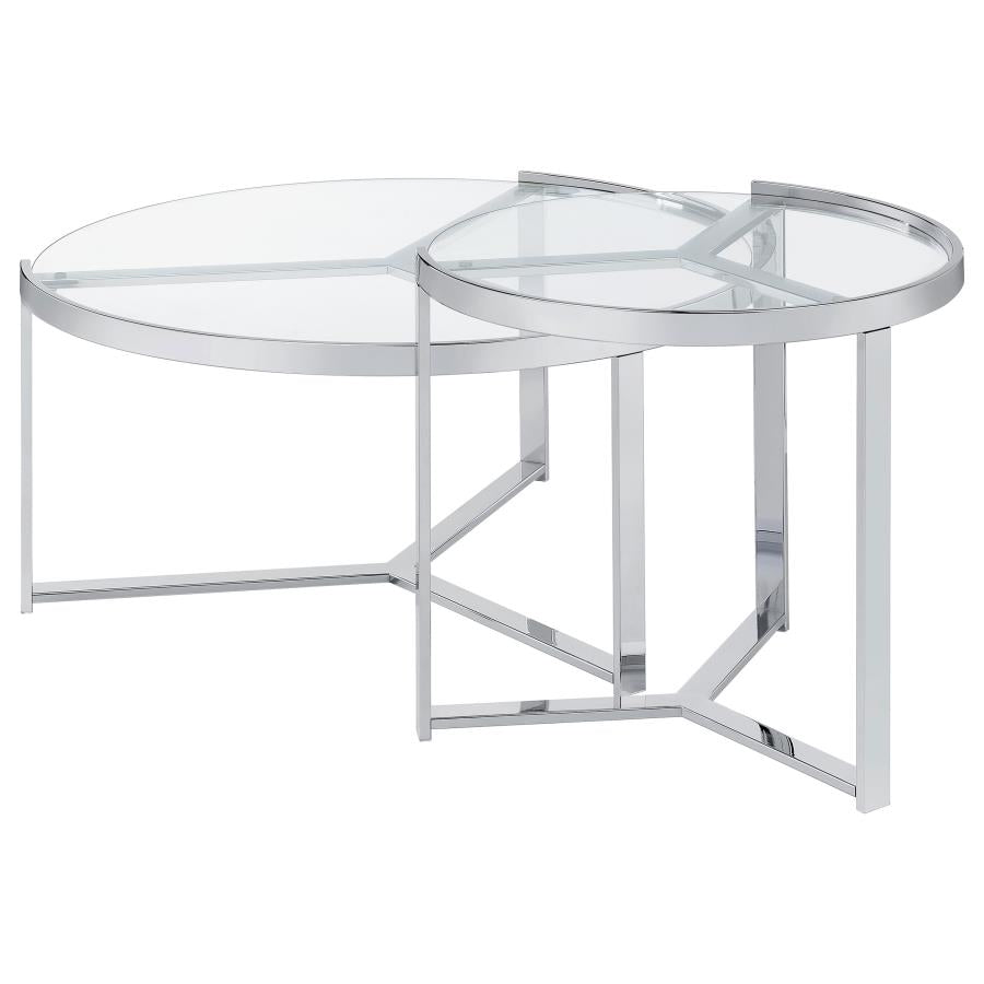 Delia Silver 2 Pc Nesting Coffee Table