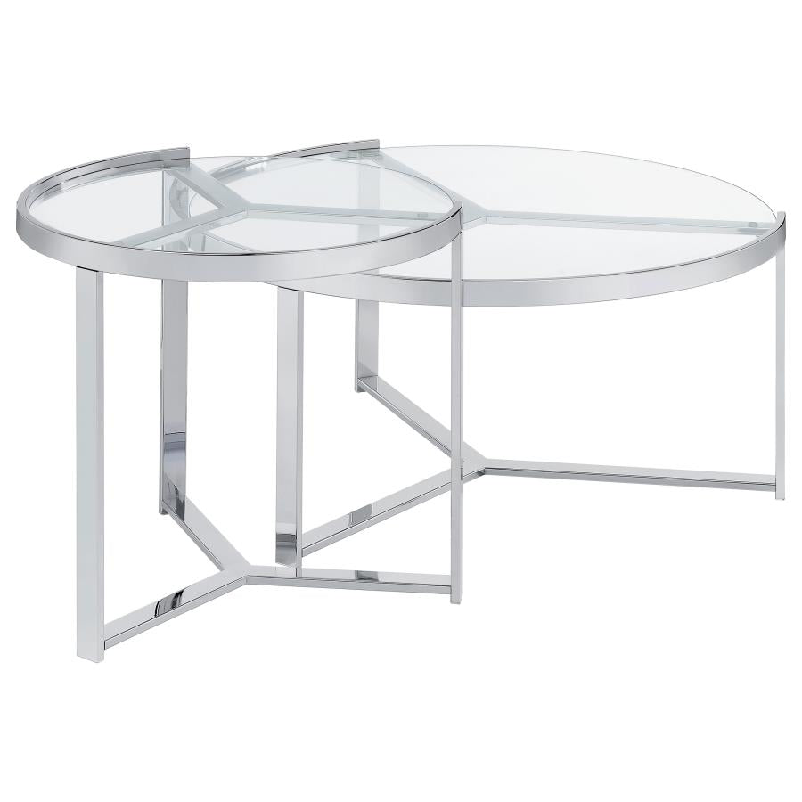 Delia Silver 2 Pc Nesting Coffee Table