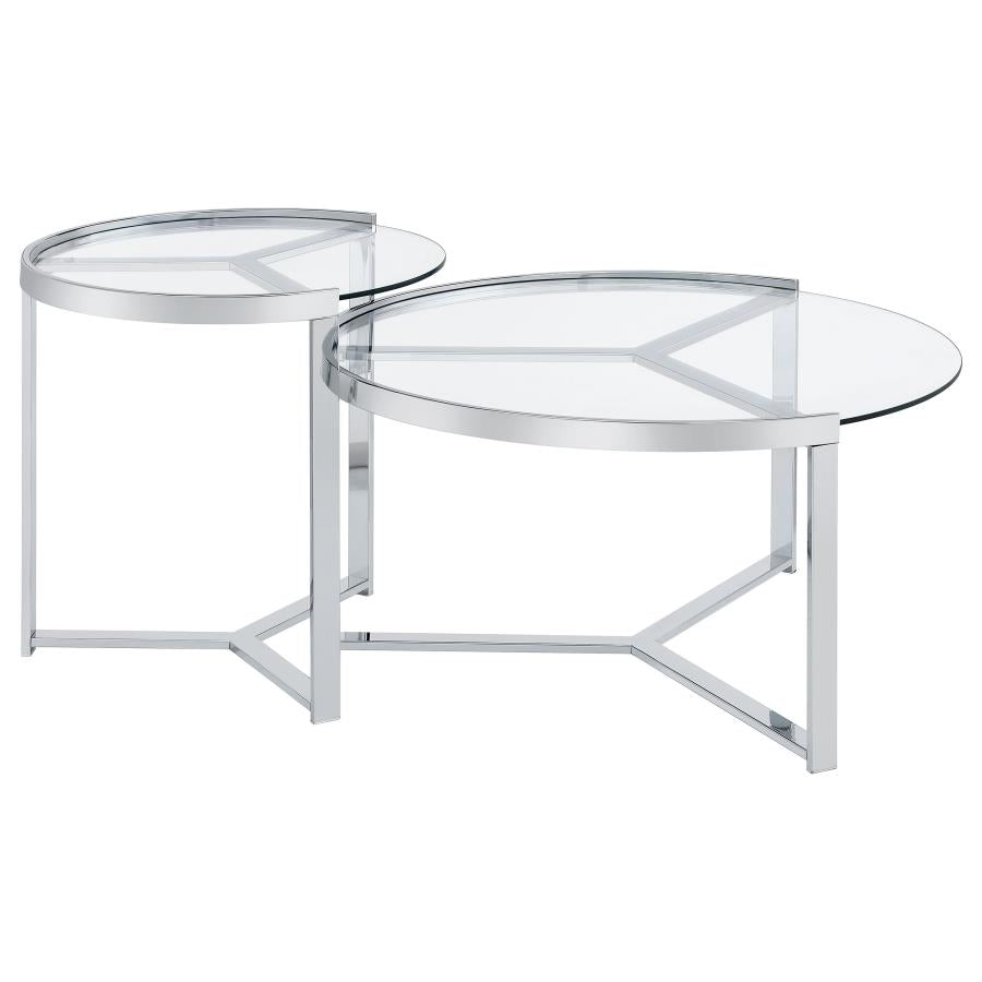 Delia Silver 2 Pc Nesting Coffee Table