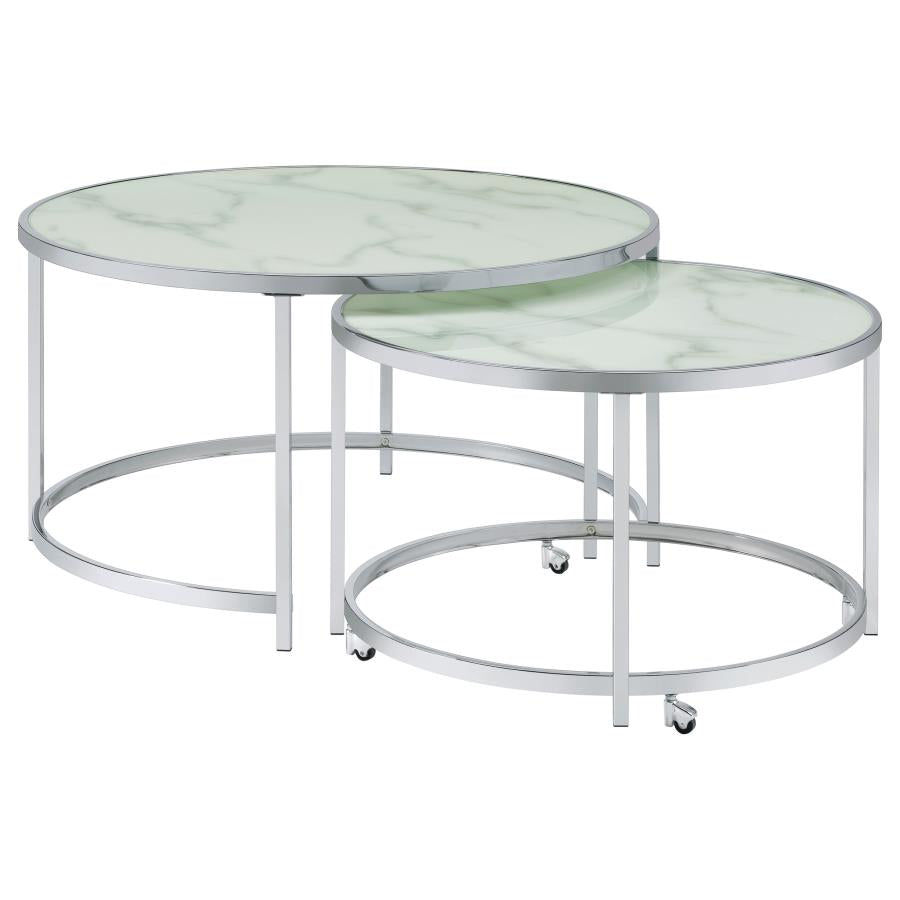 Lynn Silver 2 Pc Nesting Coffee Table