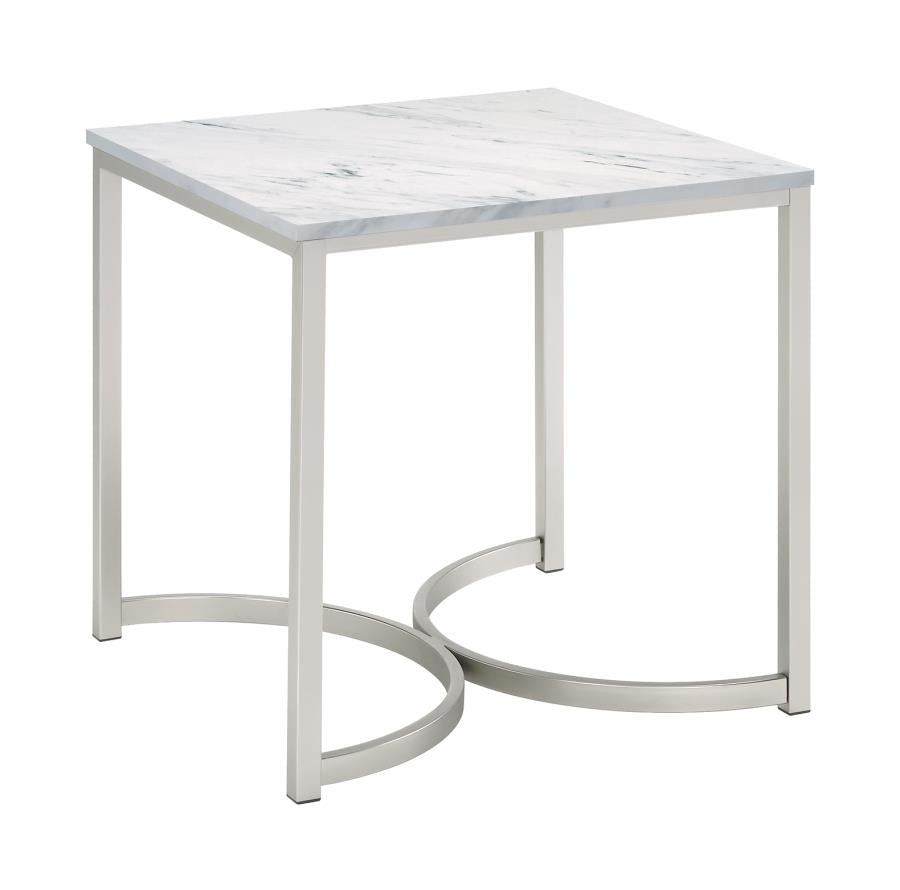 Leona White End Table