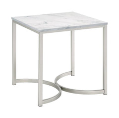 Leona White End Table