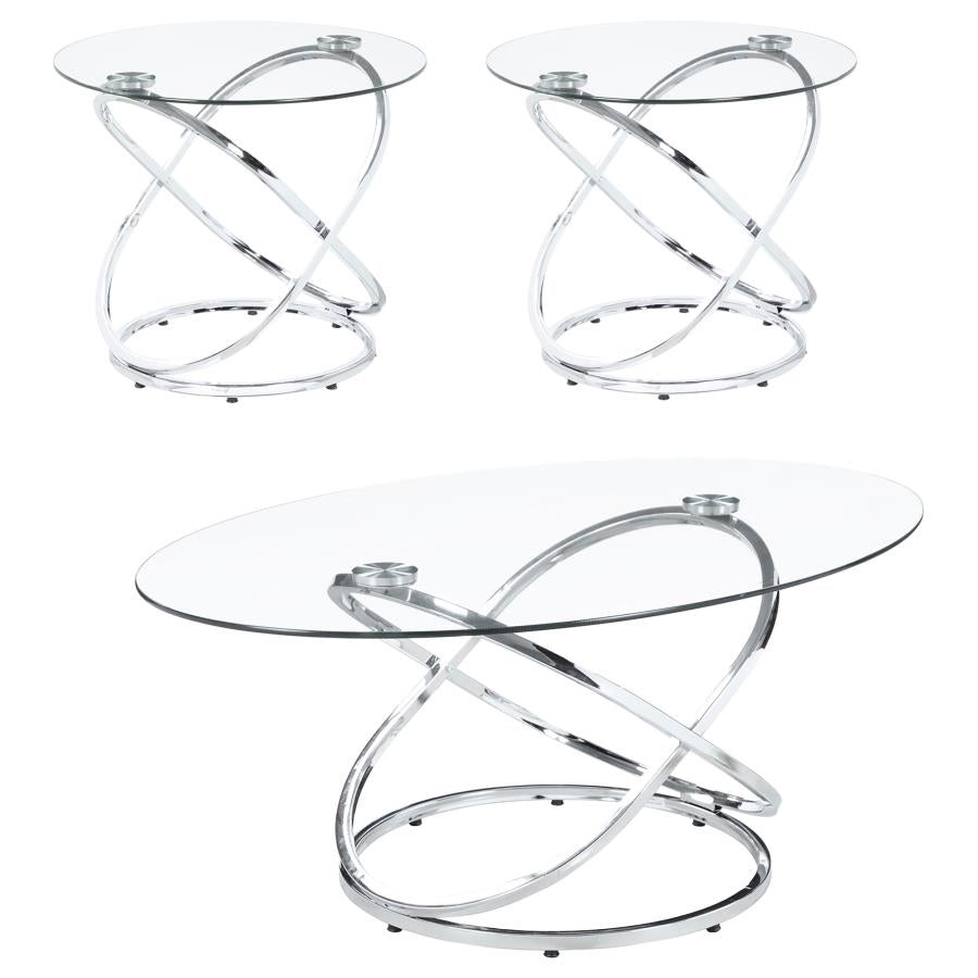 Warren Silver 3 Pc Coffee Table Set