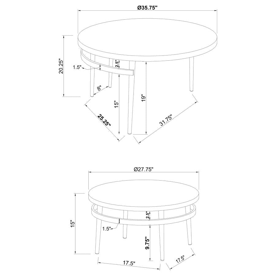 Avilla White 2 Pc Nesting Coffee Table