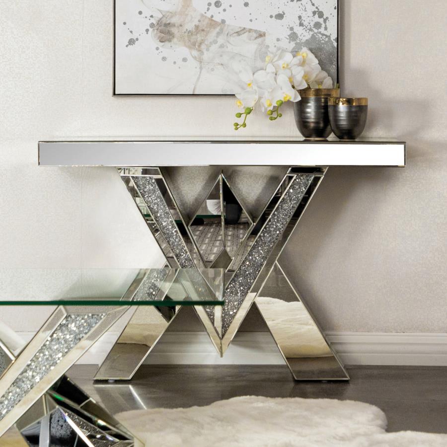 Taffeta Silver Sofa Table