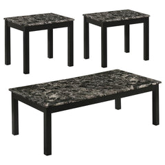 Darius Black 3 Pc Coffee Table Set