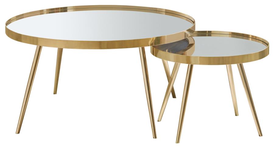 Kaelyn Gold 2 Pc Nesting Coffee Table