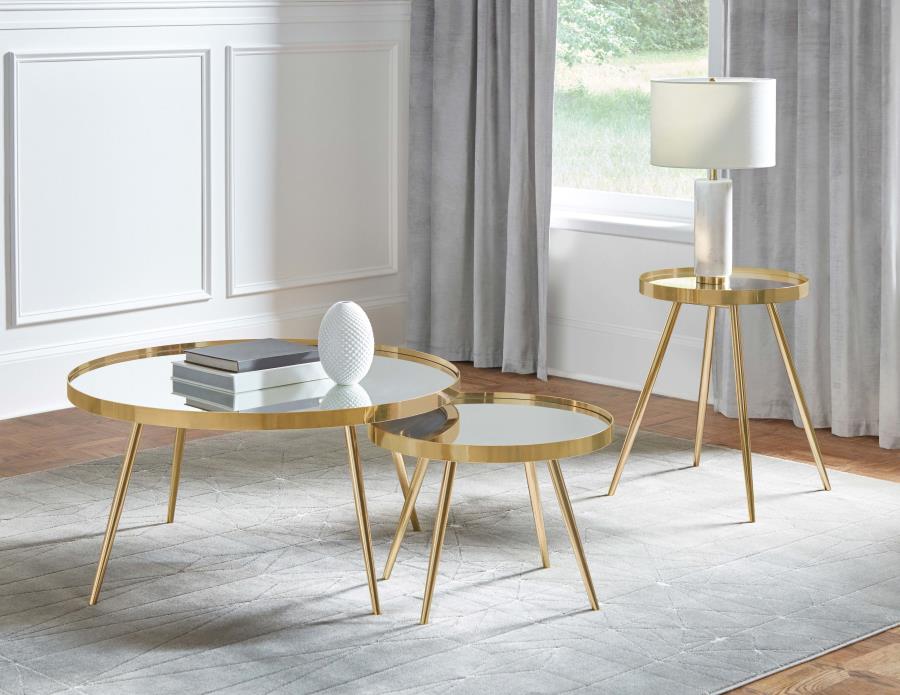 Kaelyn Gold 2 Pc Nesting Coffee Table