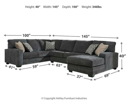 Tracling 3-Piece Sectional with Ottoman - PKG001613