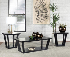 Aminta Black 3 Pc Coffee Table Set