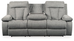 Mitchiner Reclining Sofa with Drop Down Table - The Bargain Furniture