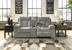 Mitchiner Reclining Loveseat with Console - The Bargain Furniture