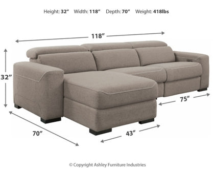 Mabton 3-Piece Sectional with Recliner - PKG002340
