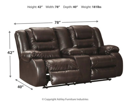 Vacherie Reclining Loveseat with Console