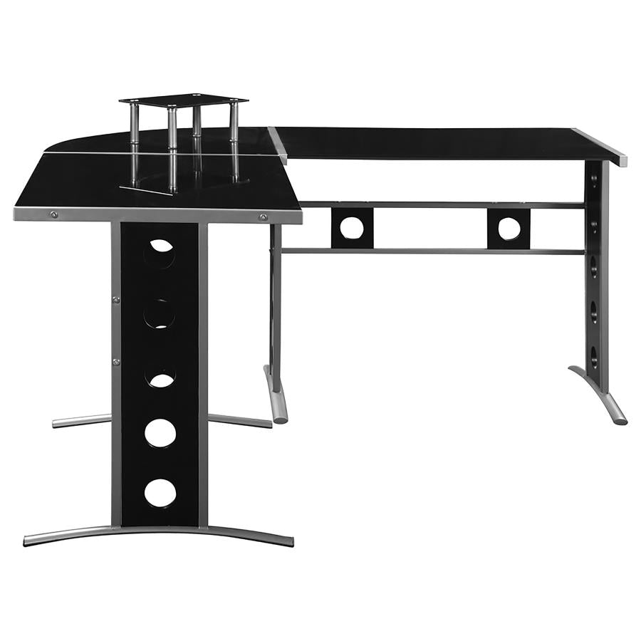Keizer Black L-shape Desk