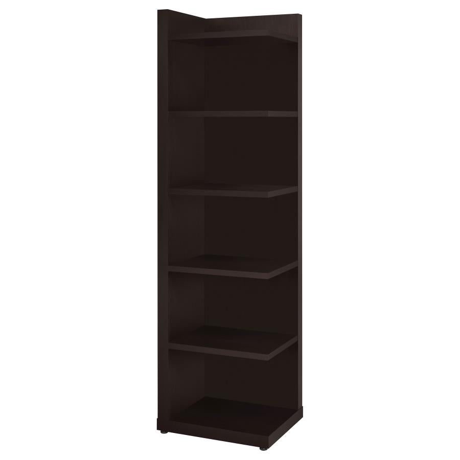 Pinckard Brown Corner Bookcase