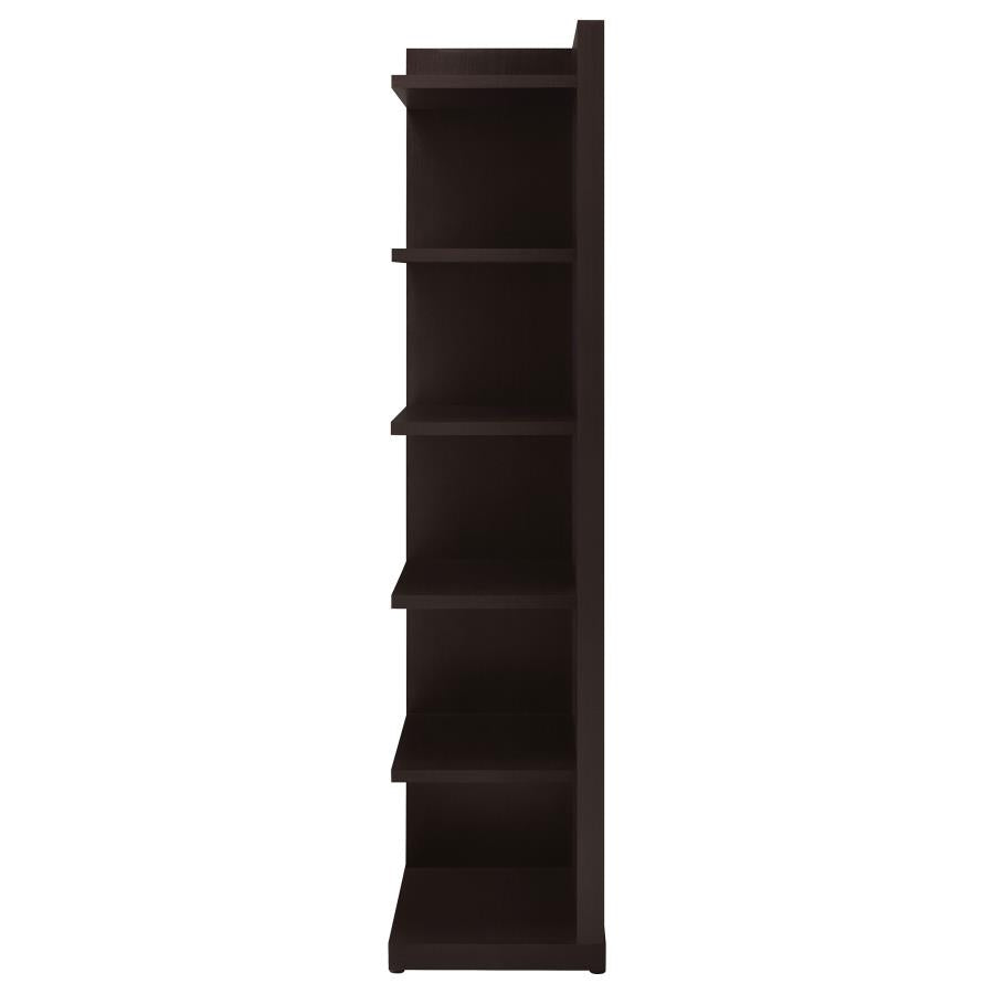 Pinckard Brown Corner Bookcase