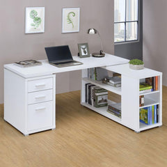 Yvette White L-shape Desk