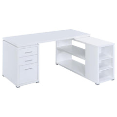 Yvette White L-shape Desk